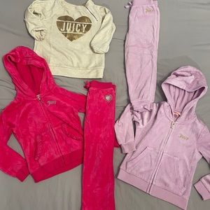 Juicy Couture 3T Velour Jump suits and sweatshirt